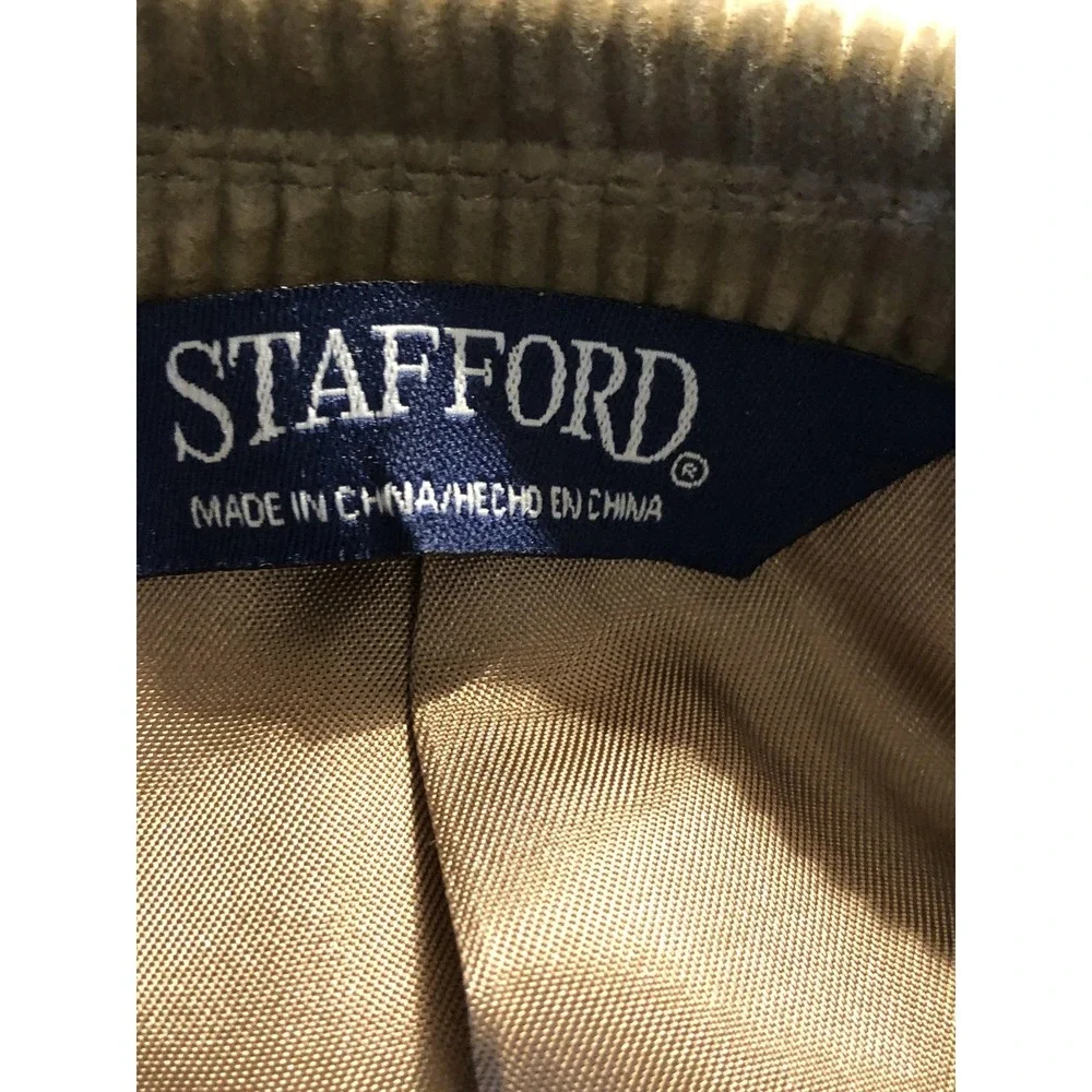 Stafford Blazer Mens 46R Tan Corduroy Sport Coat Jacket Career Casual Classic